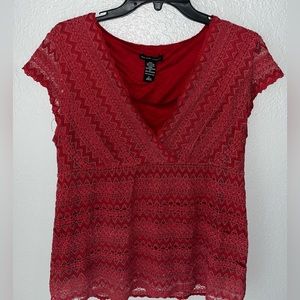 Red Lace Blouse